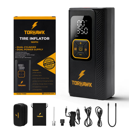 Torhawk 160 PSI Dual-Power Tire Inflator