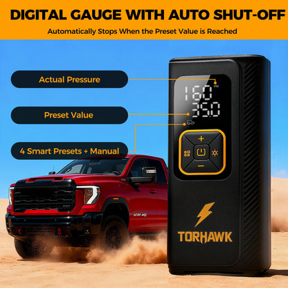 Torhawk 160 PSI Dual-Power Tire Inflator