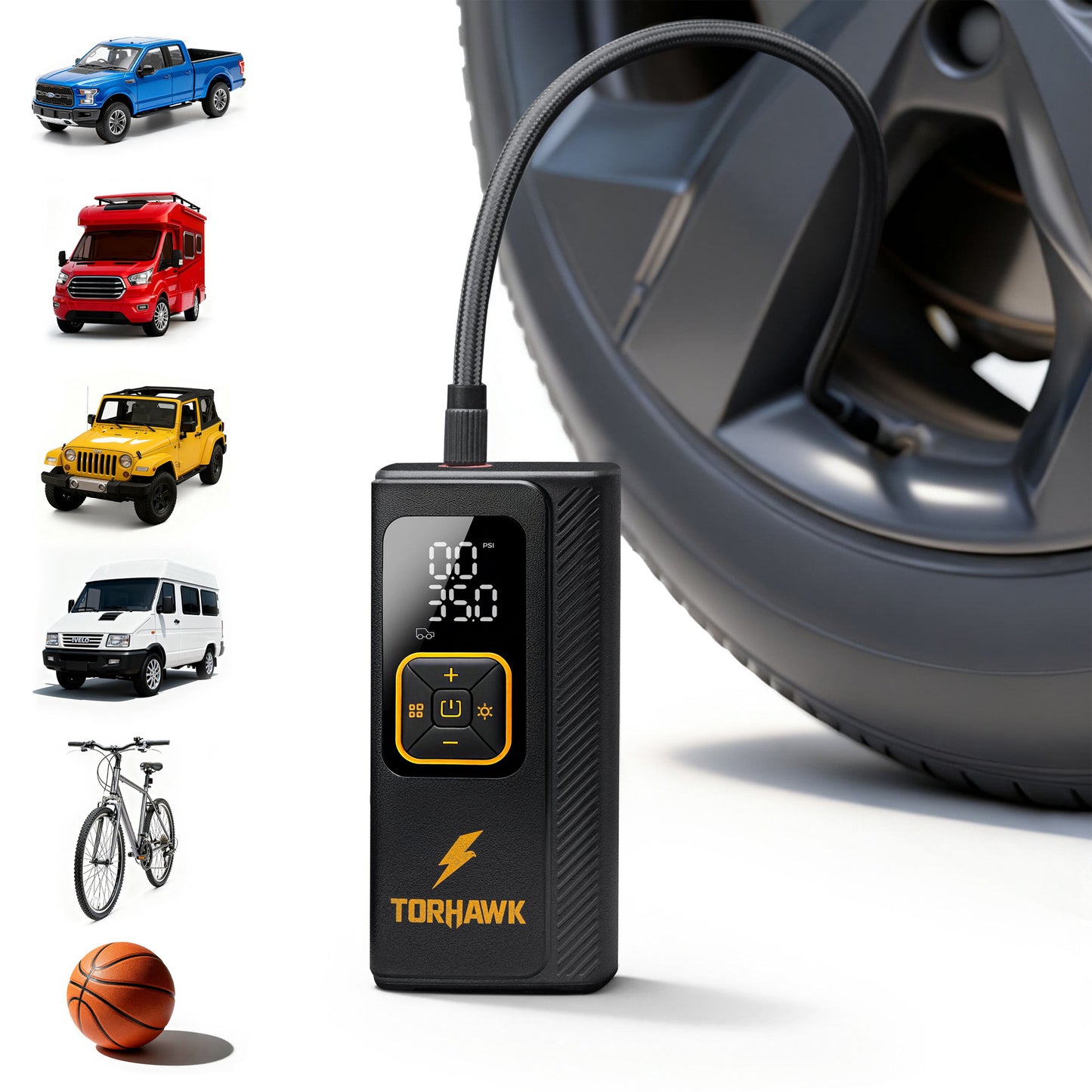 Torhawk 160 PSI Dual-Power Tire Inflator